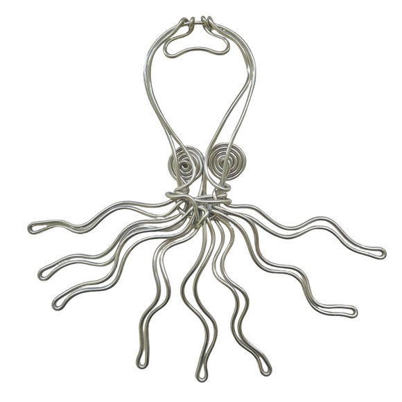 Octopus Aluminum Wire Sculpture Wall Hanging Devin Mack Drawn Metal Studios Art - Picture 3 of 5